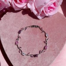 Tulip Bracelet – Premium Quality Stainless Steel Elegant Bracelet for Women | Silver Base Without Box